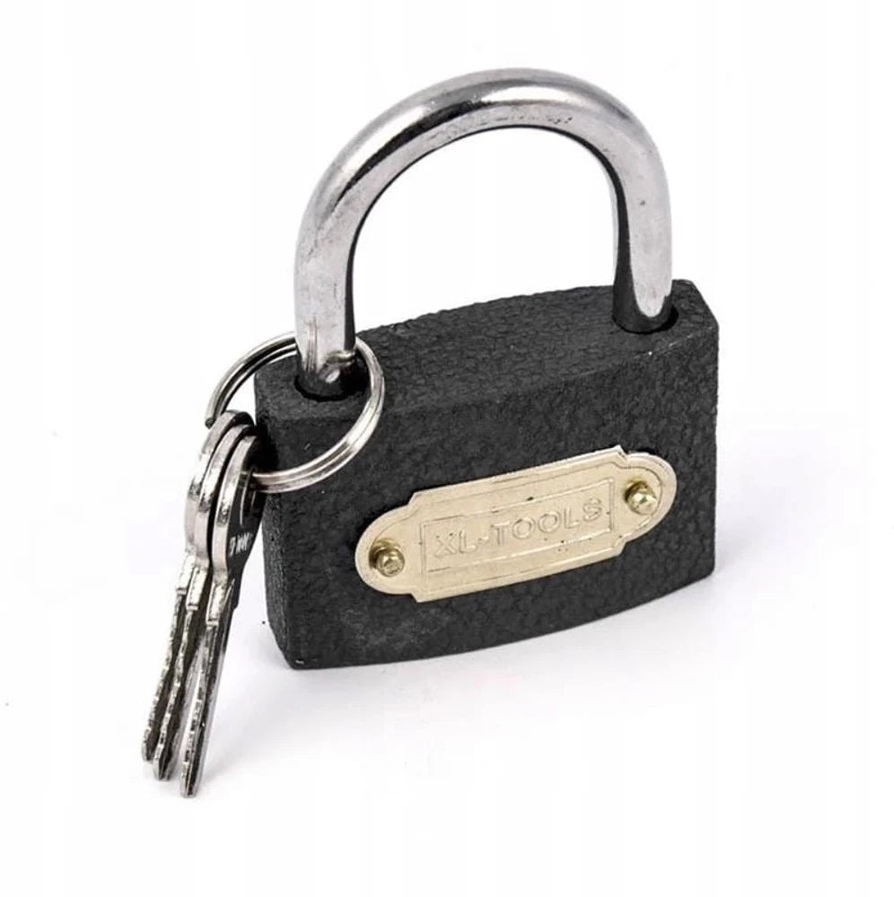 Vorhängeschloss 40 mm – Schloss aus gehärtetem Gusseisen mit 3 Schlüsseln