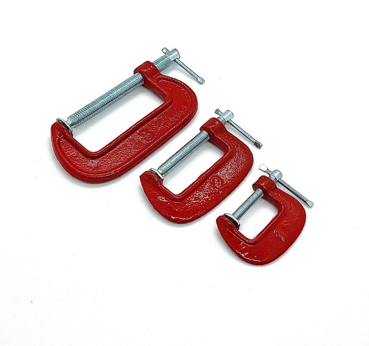 Schraubzwingen Set 3tlg. | C-Zwingen 25/50/75mm Klemmen Holz Metall KFZ