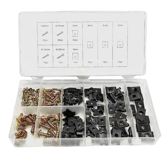 KFZ Karosserie Sortiment 170tlg. | Schrauben Blechmuttern Kotflügelklemmen